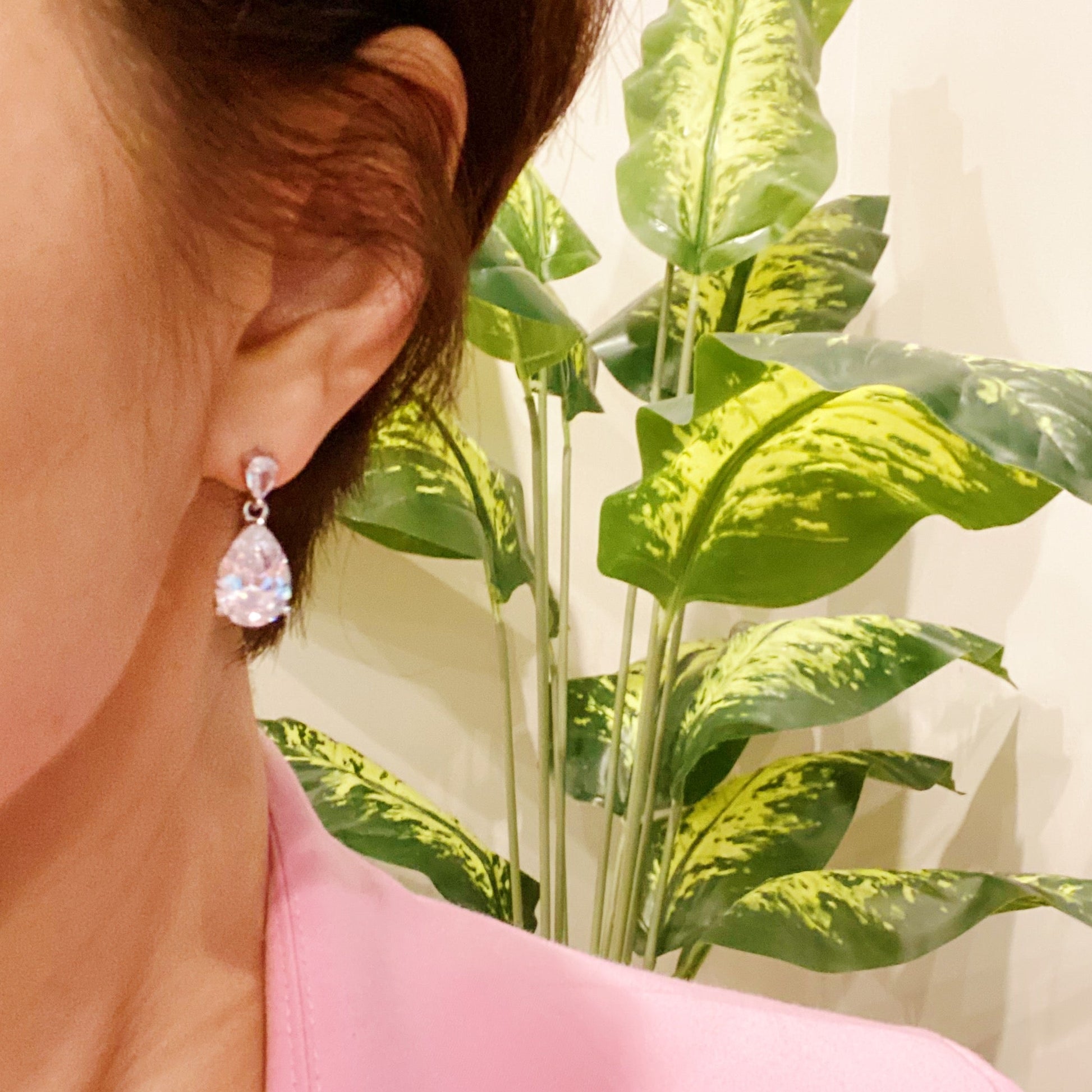 Crystal Clear Teardrop Earrings-1