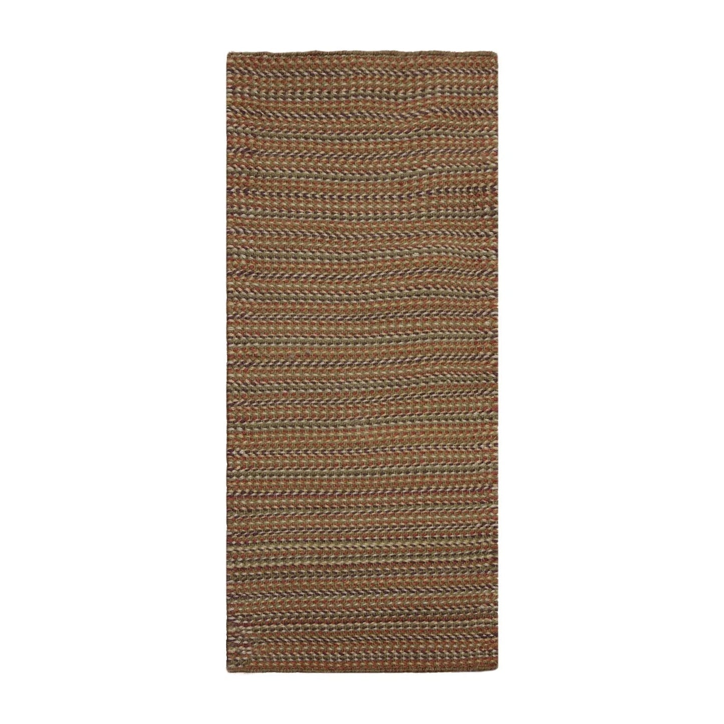 1'9''x4' Dhurry Kilim Reversible Hand-Woven Wool Contemporary Oriental Area Rug-0