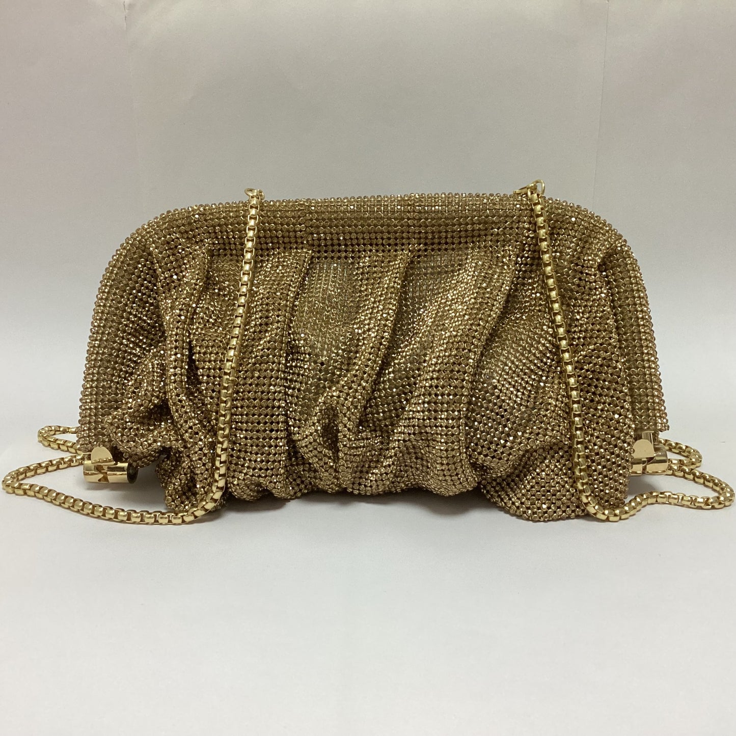 French style sparkling diamond cloud dumpling dinner party water diamond wrinkled chain clip crossbody handbag for women