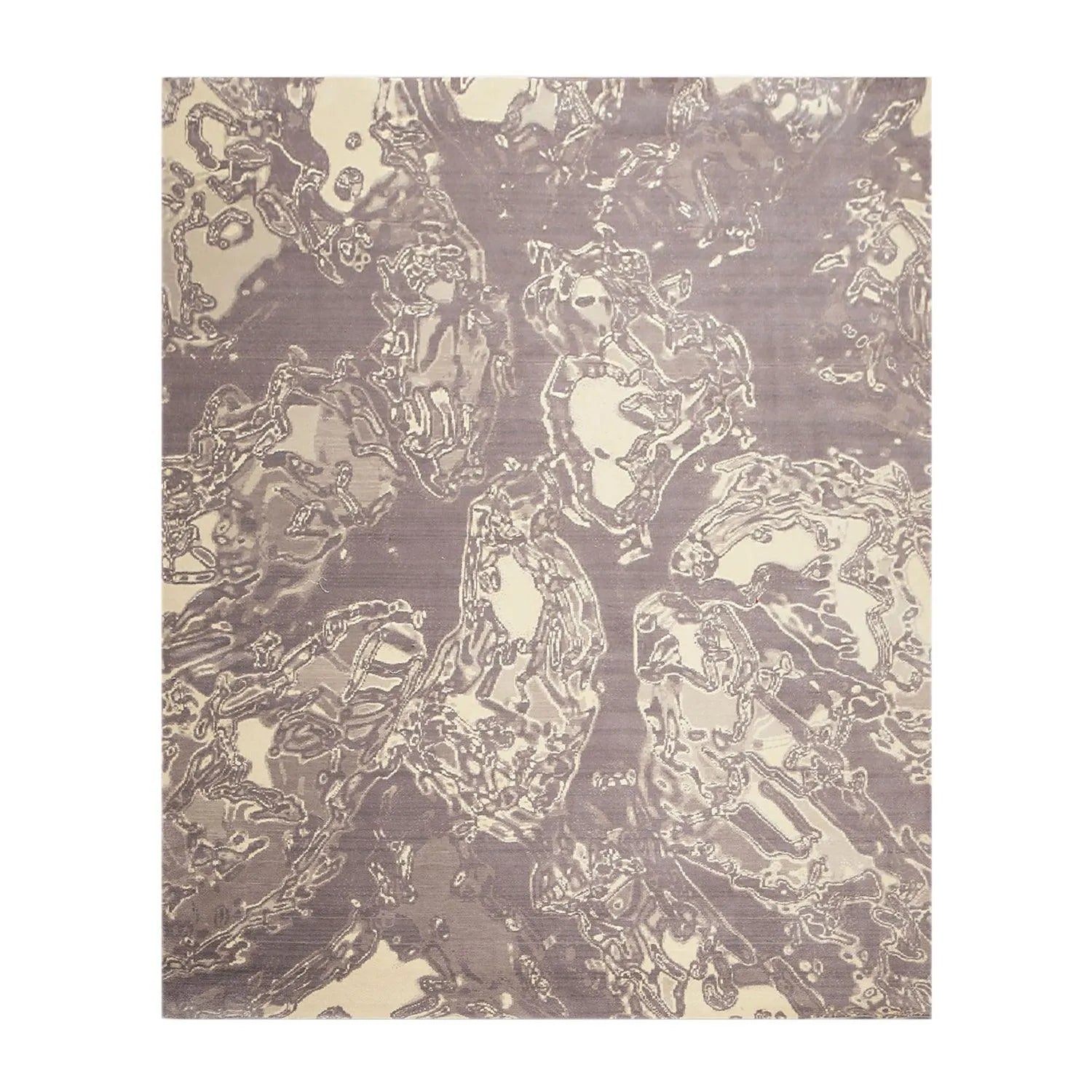 8' x 10' Modern 100% Wool Oriental Area rug Gray-0