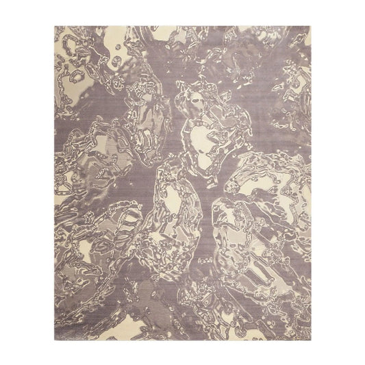 8' x 10' Modern 100% Wool Oriental Area rug Gray-0