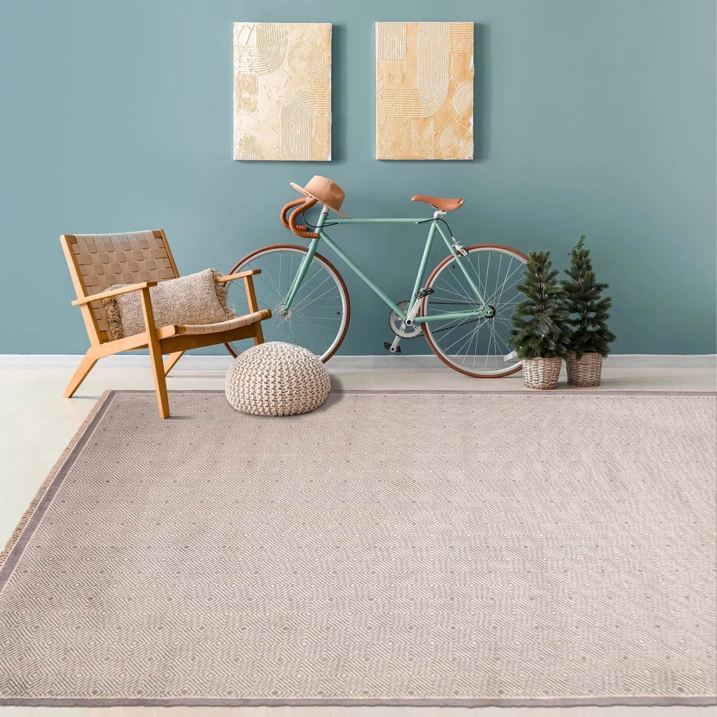 6' x 9' Hand Knotted Contemporary 100% Wool Area rug Gray-0