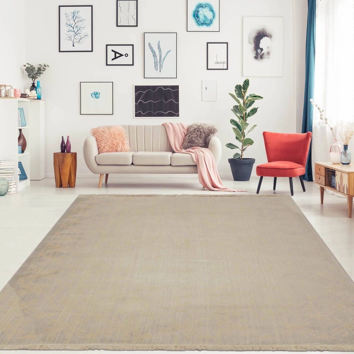 6' x 9' Hand Knotted Damask Pattern 100% Wool Area rug Gray-0