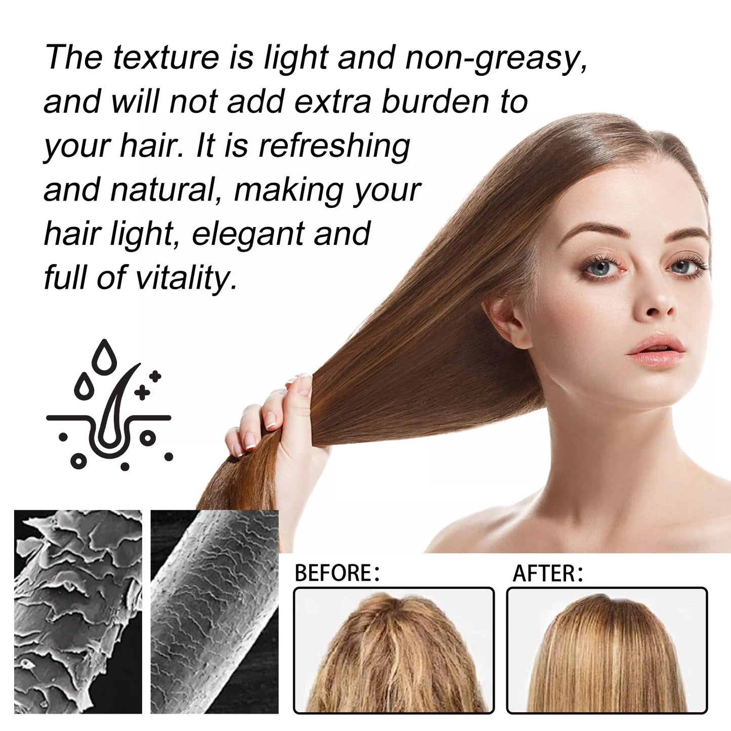Reviving Keratin Cream, Hydrating And Moisturizing Smooth Light To Improve Dye Ironing Dry Damaged Hair Care Cream