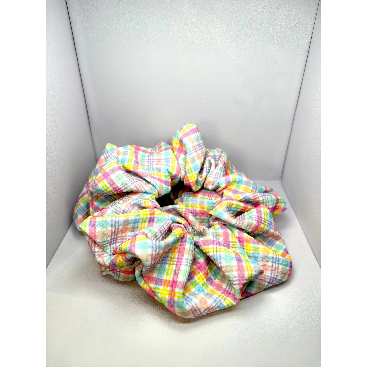 Pastel Plaid Bullet Scrunchie