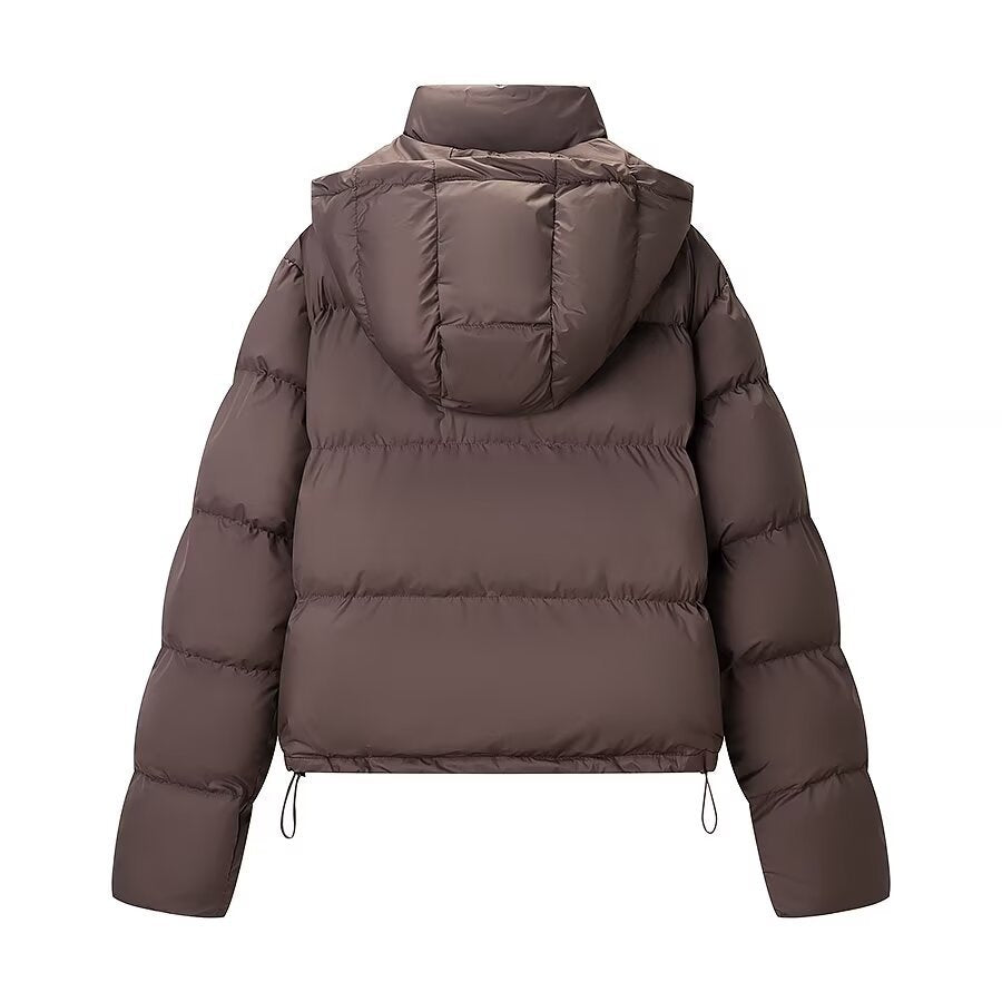 New Women's Fashionable Versatile Short Removable Hooded Cotton-Padded Coat