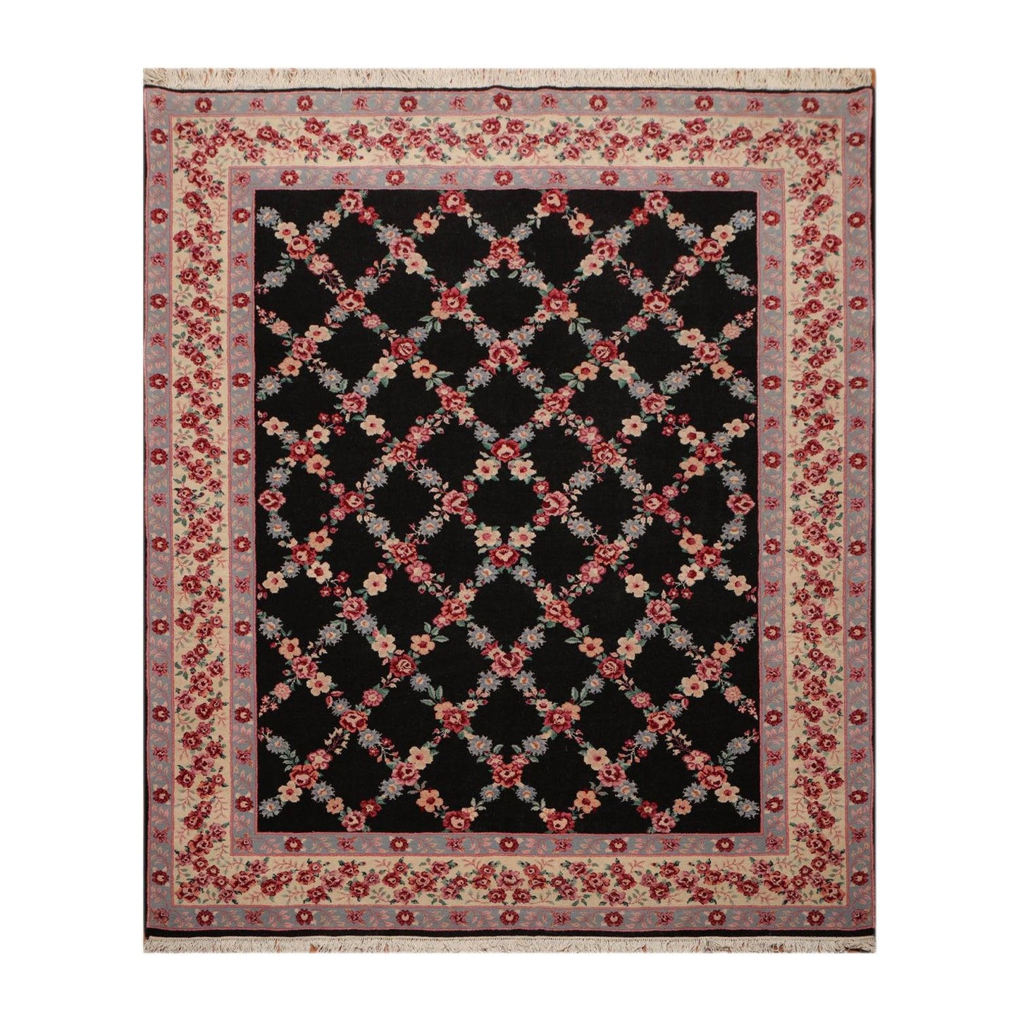 7' 10"x9' 8'' Aubusson Savonnerie  Wool  Oriental Area Persian Rug-0