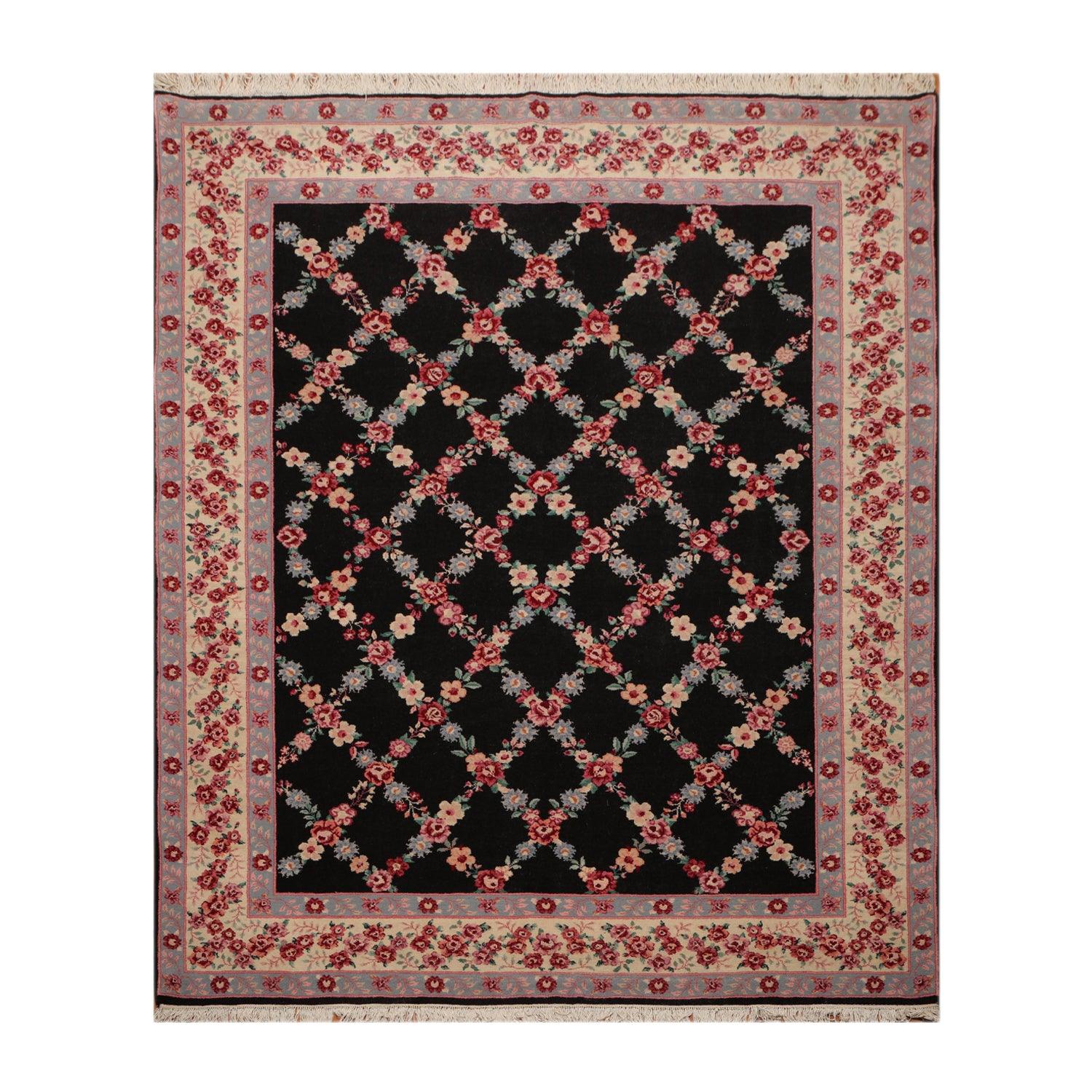 7' 10"x9' 8'' Aubusson Savonnerie  Wool  Oriental Area Persian Rug-0