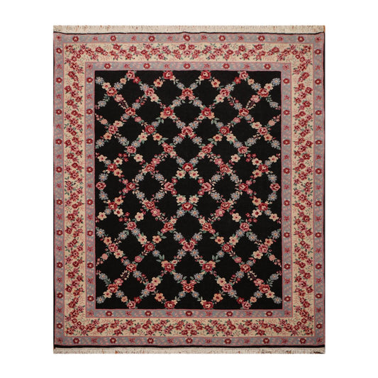 7' 10"x9' 8'' Aubusson Savonnerie  Wool  Oriental Area Persian Rug-0