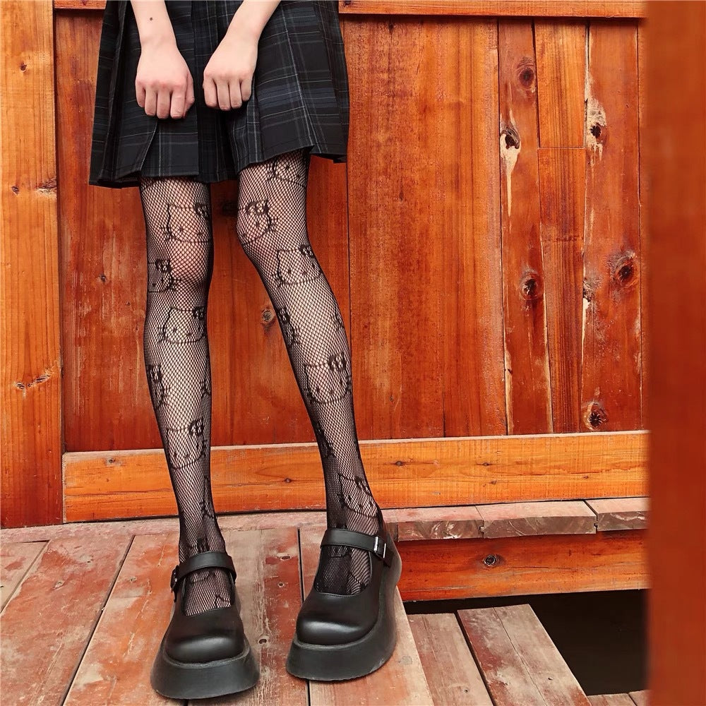 Hello Kitty Fishnet Socks Sexy Stockings Women's Thin Section Kulomi JK Hello Kitty Hello Kitty Socks Women