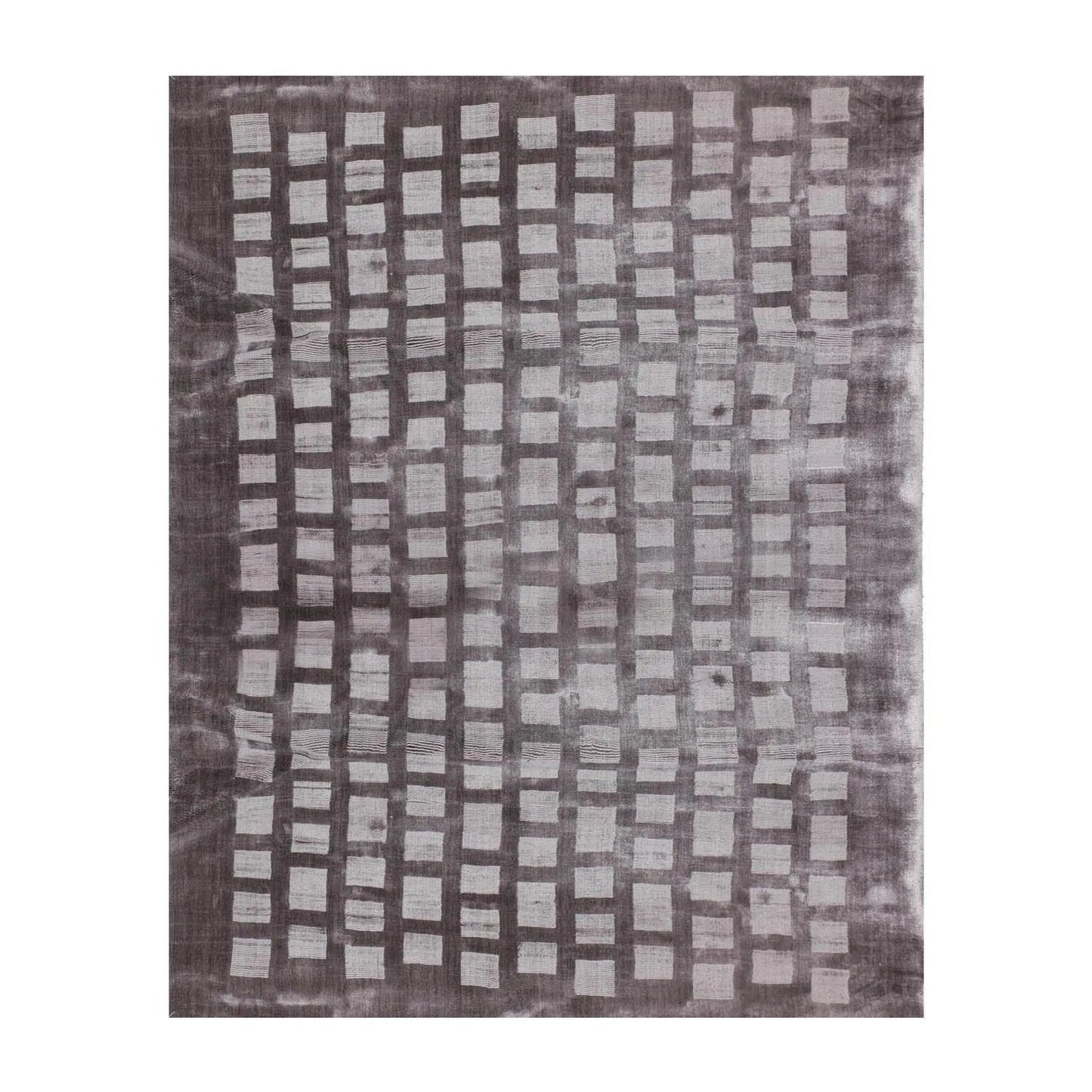 4x6 Hand Tufted Bamboo Silk   Oriental Area Rug Tone on Tone Grey, Color-0
