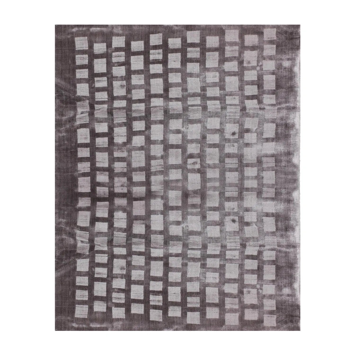4x6 Hand Tufted Bamboo Silk   Oriental Area Rug Tone on Tone Grey, Color-0