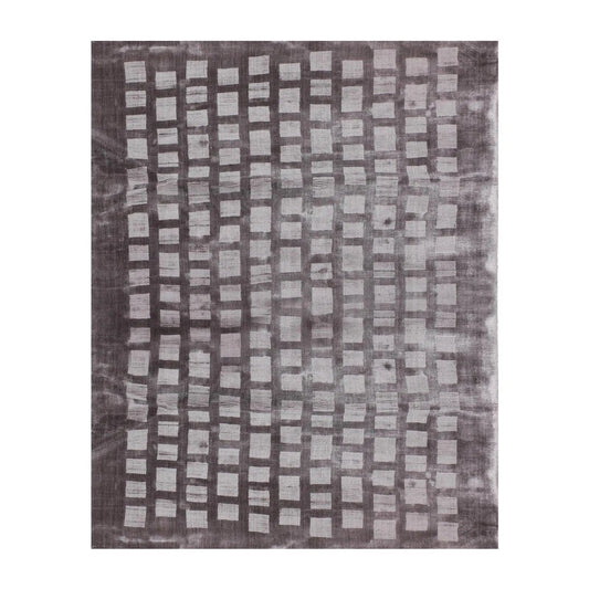 4x6 Hand Tufted Bamboo Silk   Oriental Area Rug Tone on Tone Grey, Color-0