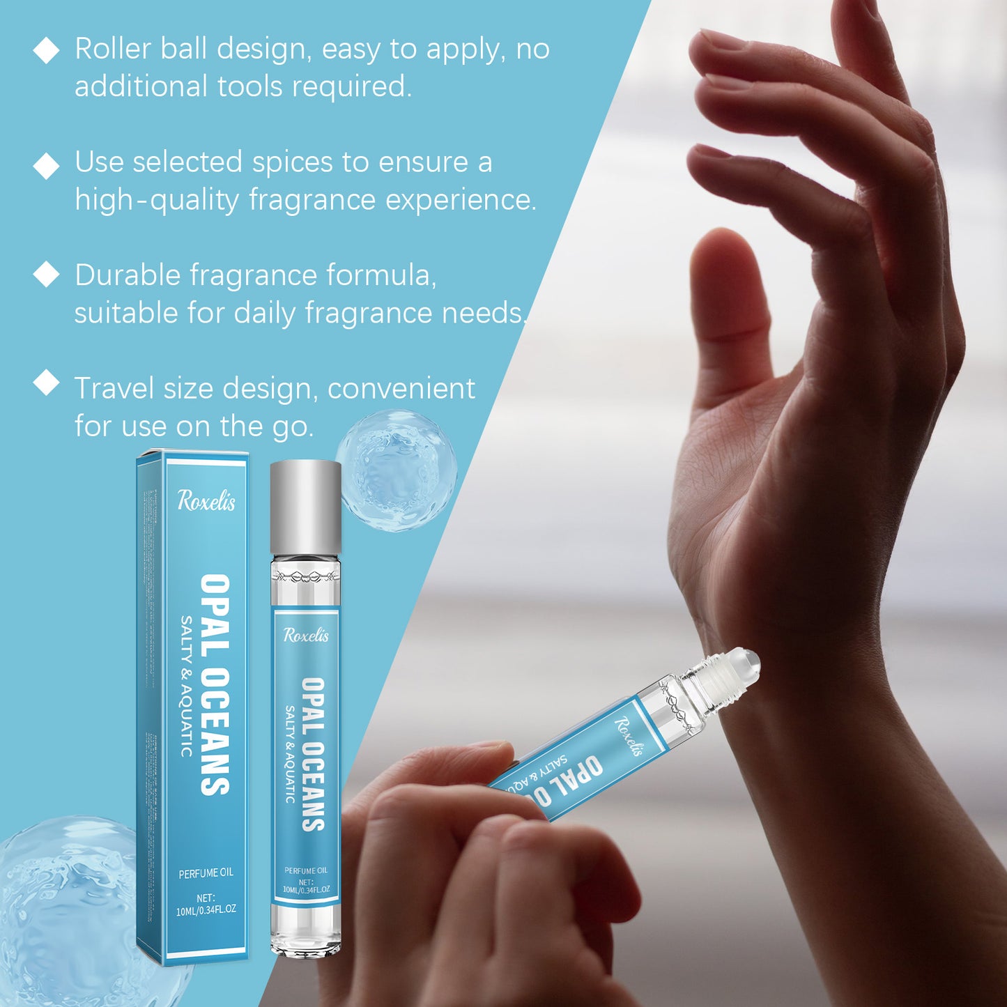 Fresh Ocean Perfume Ball Natural Fragrance Lasting Fragrance Date Sea Breeze Tune Fresh Rolling Ball Perfume