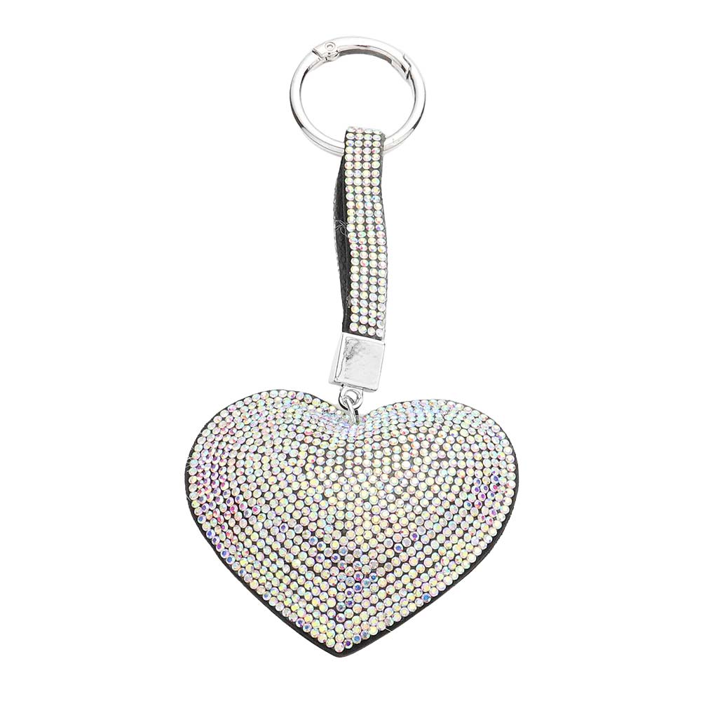 Bling Heart Bag Charm Key Chain