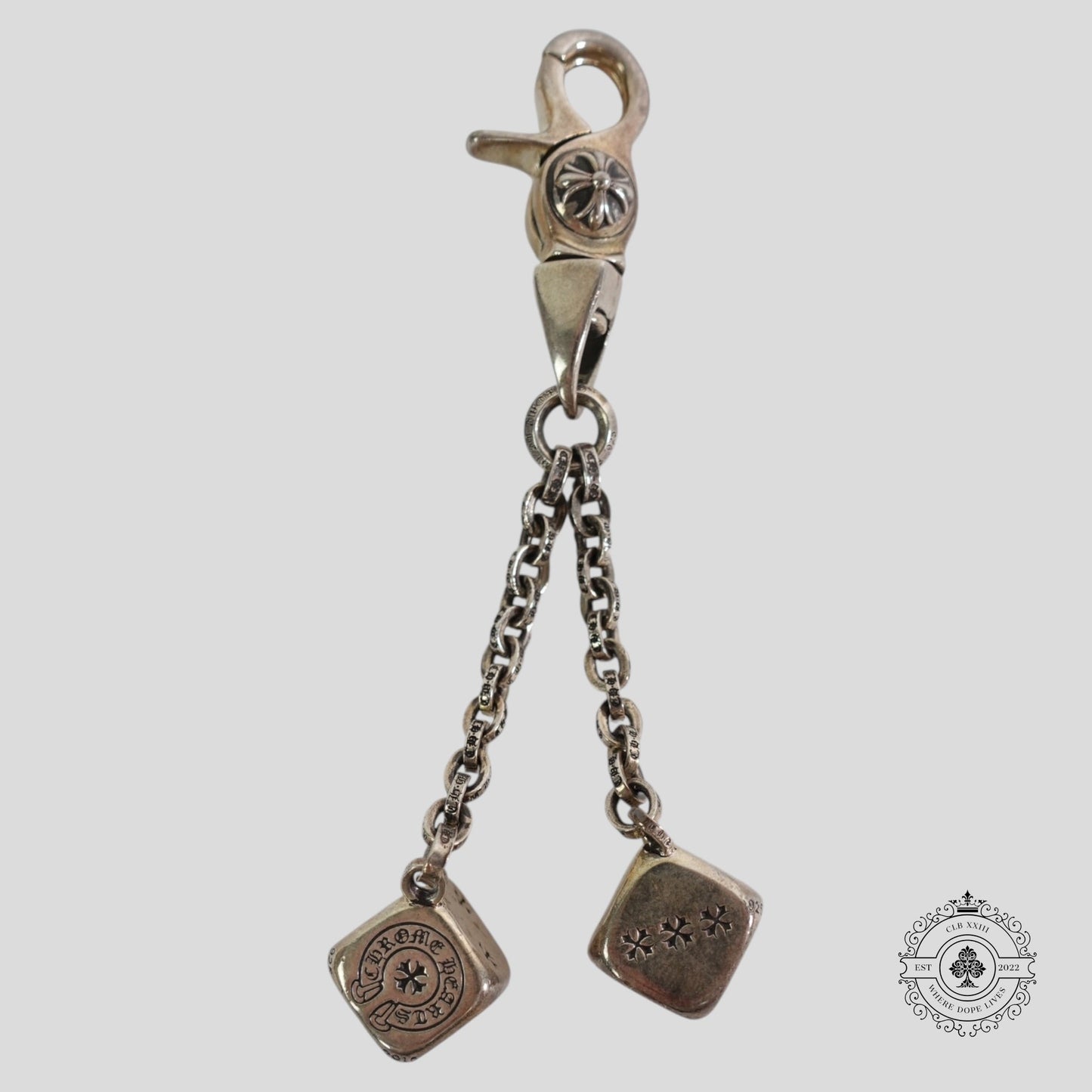 Chrome Hearts Dice Keychain in Silver