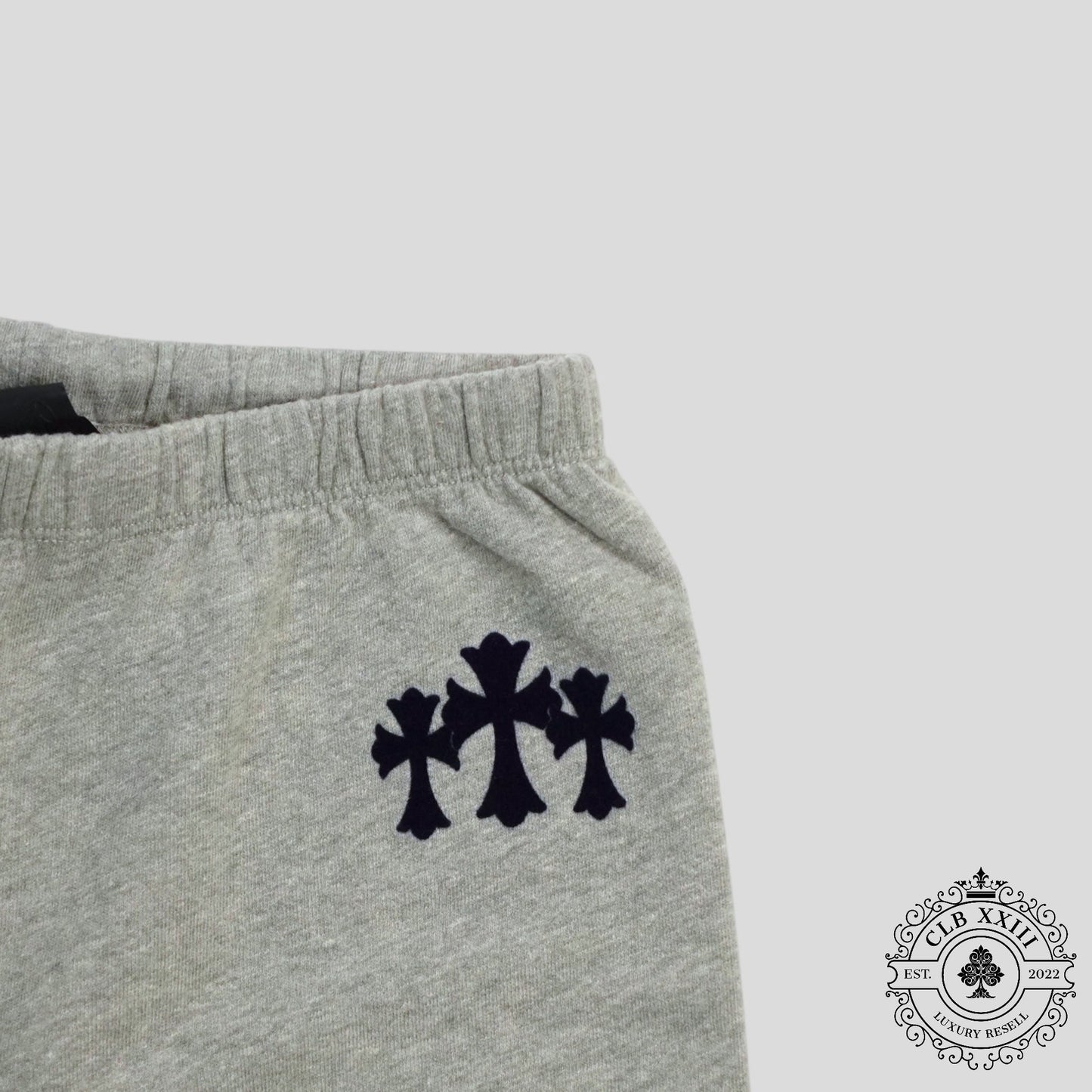 Chrome Hearts Women's Triple Cross CH Flocked Sweatpants in Grey