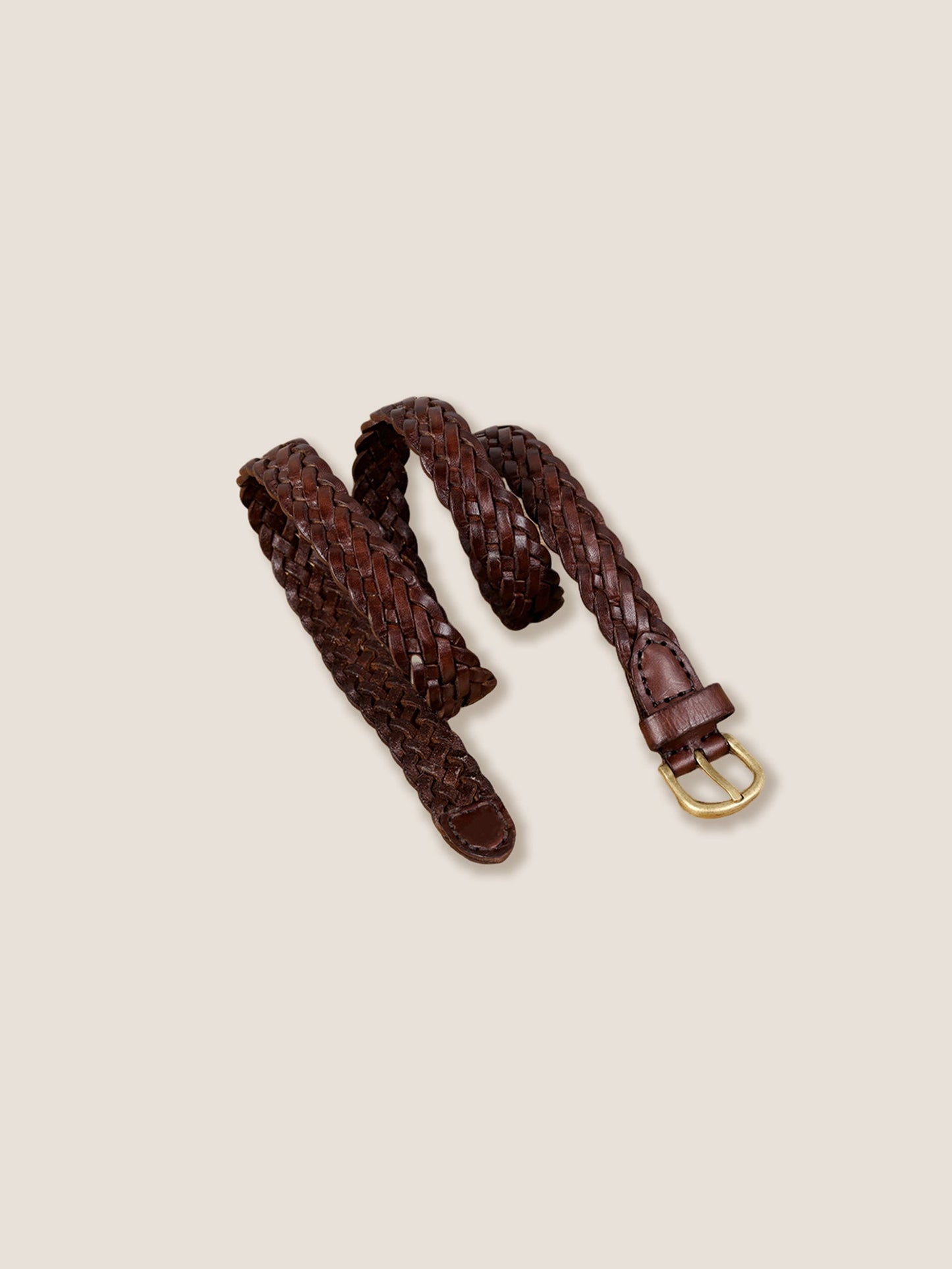 Premium Cowhide Retro Hand-Woven Belt With Alloy Buckle
