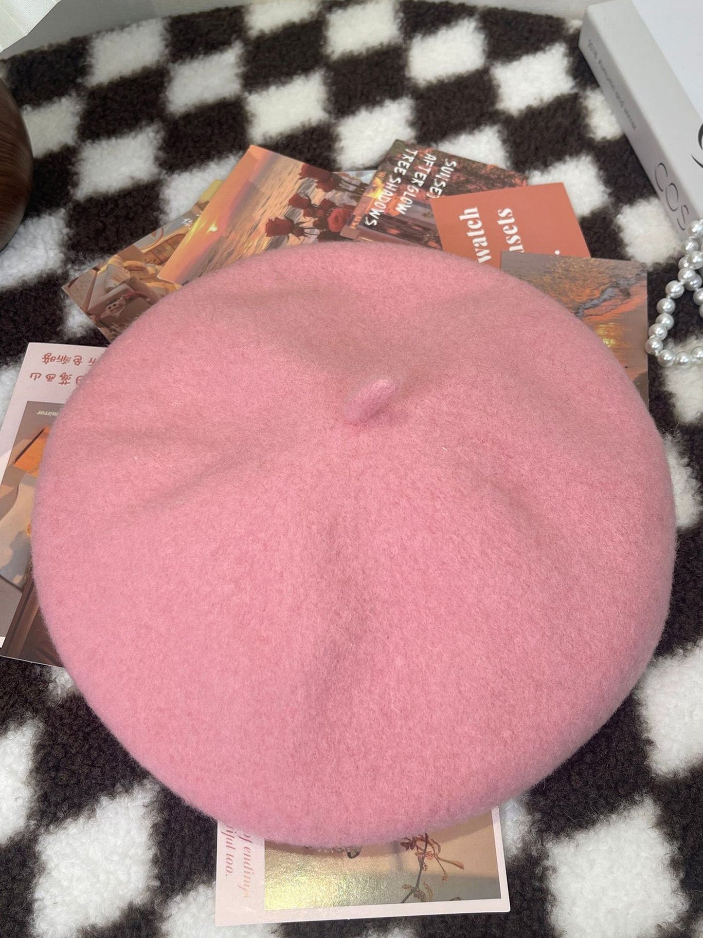100% Wool Retro Hand-Knit Beret