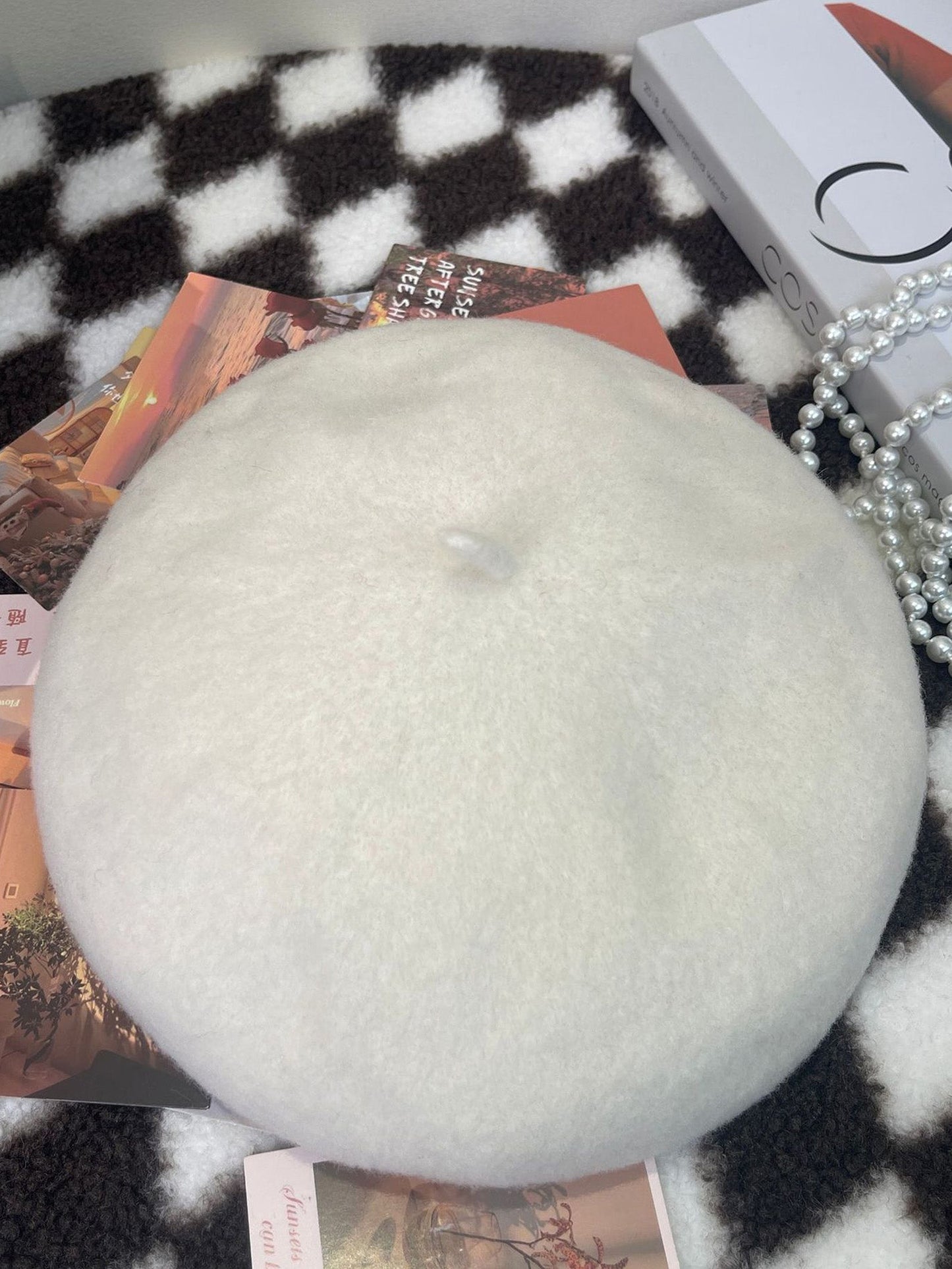 100% Wool Retro Hand-Knit Beret