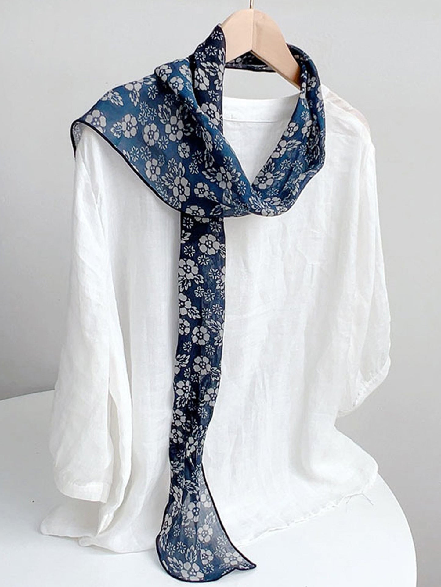 Ramie Vintage Print Handkerchief