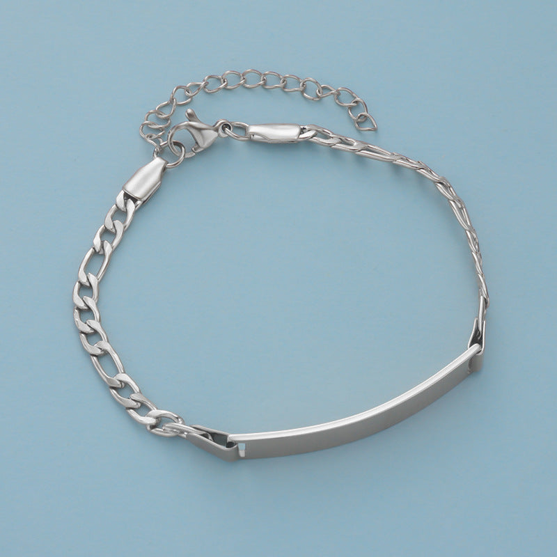 Unique Fashionable Kids' Gift  Style Stainless Steel Engravable Children's Bracelet