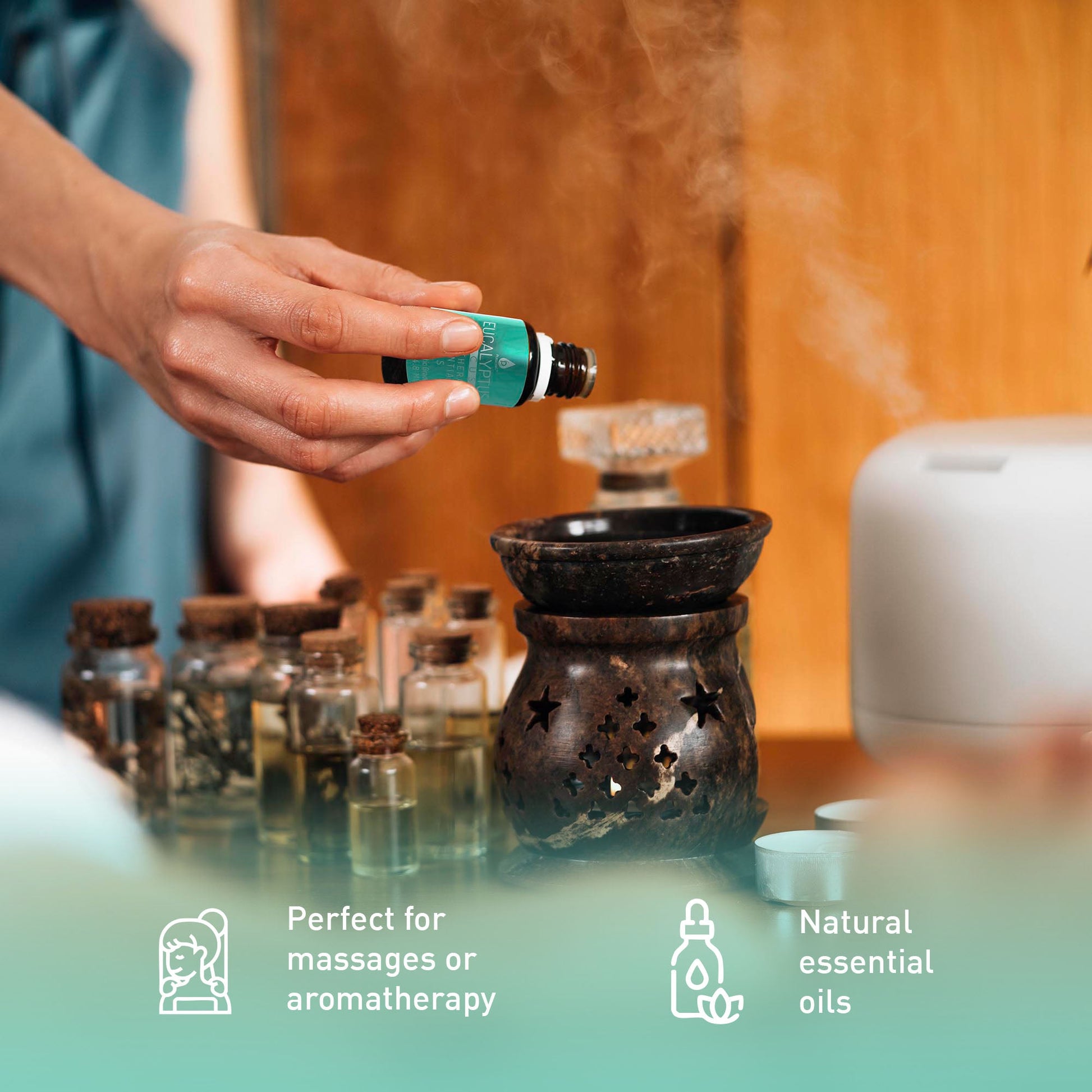 Pursonic Aromatherapy Essentials Bundle with USB Diffuser, 3-Pack Oils, and Lavender Mist Spray-2