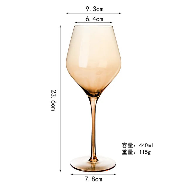 1pcs Nordic Golden Unleaded Crystal Wine Glass Luxury Amber Handmade Champagne Glasses Cocktail Goblet Set Bar Family Drinkware