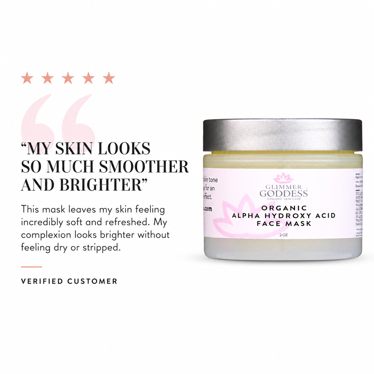 Organic AHA Face Mask – Renewing Treatment for Exfoliation & Glow