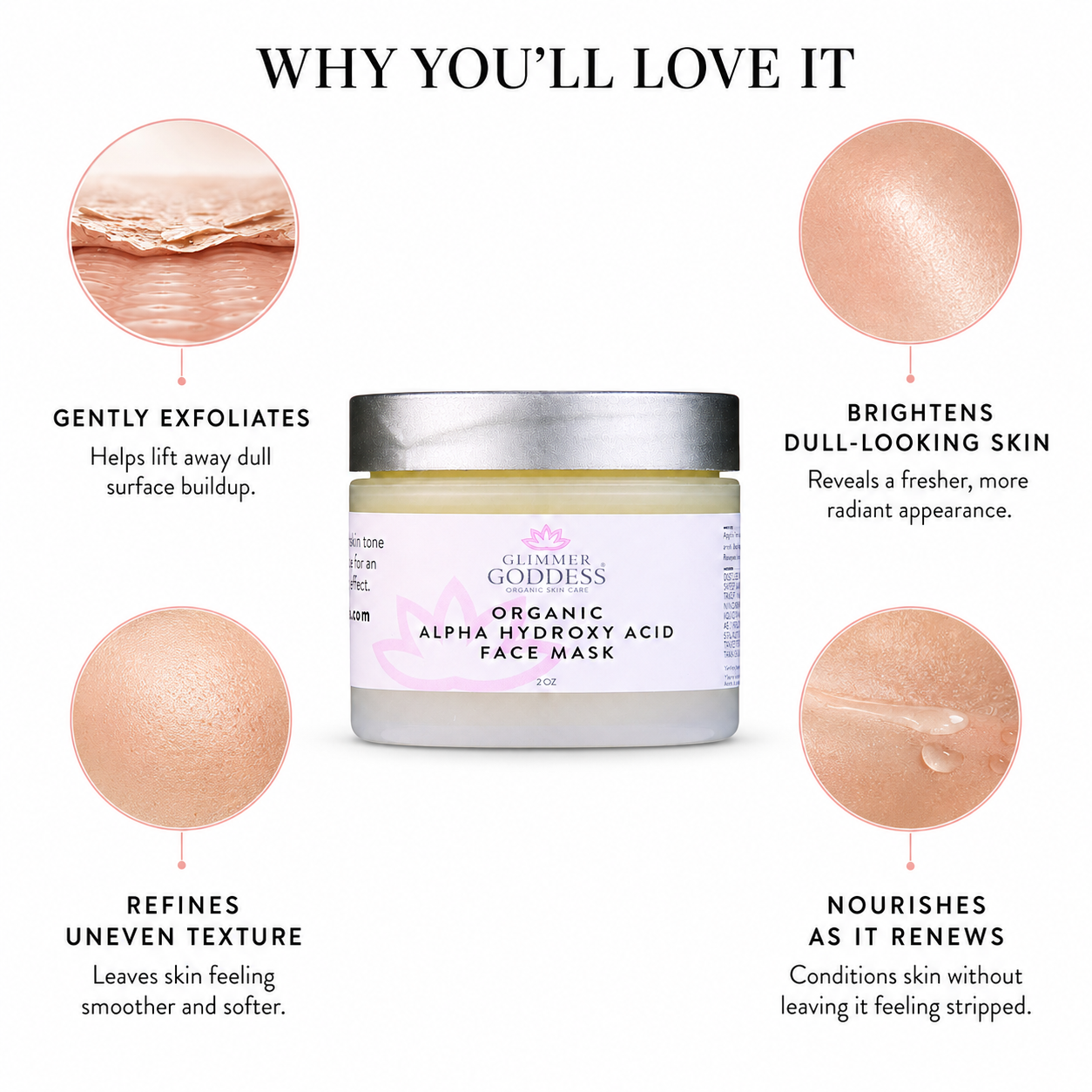 Organic AHA Face Mask – Renewing Treatment for Exfoliation & Glow