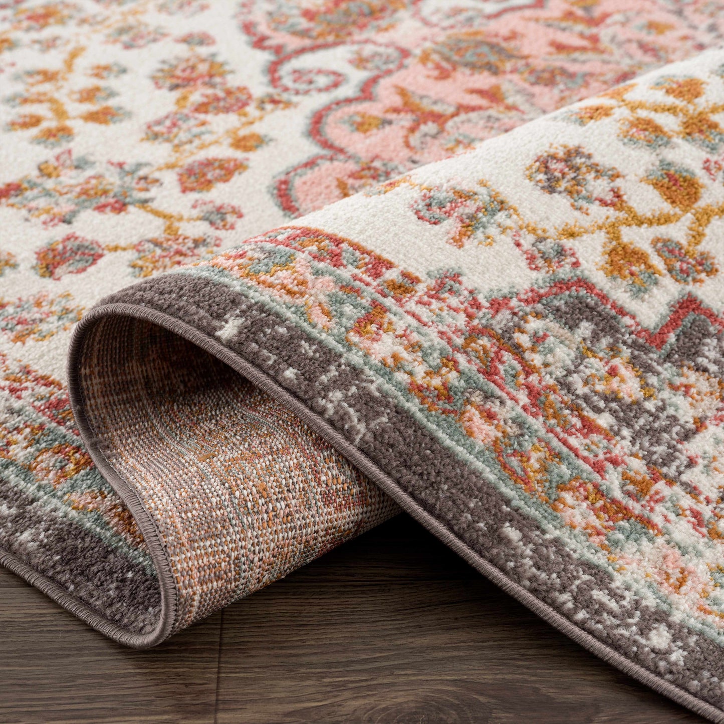 Oark Floral Medallion Area Rug-4