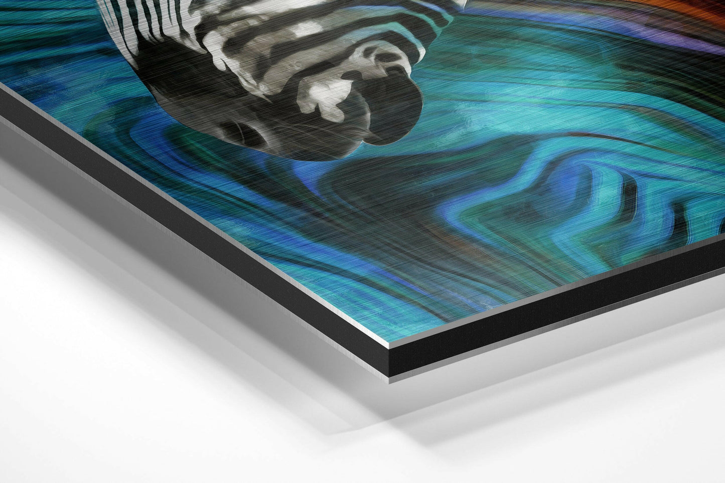 Zebra Brushed Aluminium Dibond Wall Art