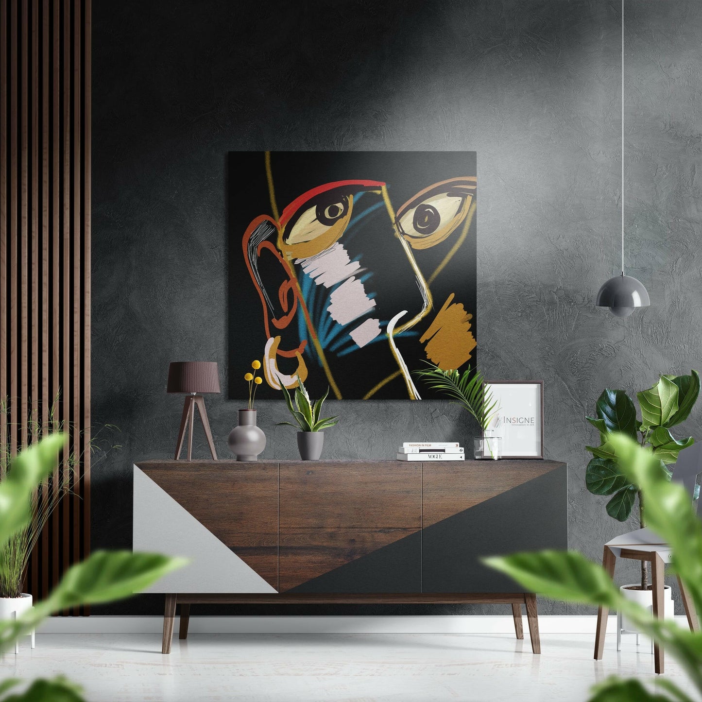 Picasso Style Brushed Aluminium Dibond Wall Art