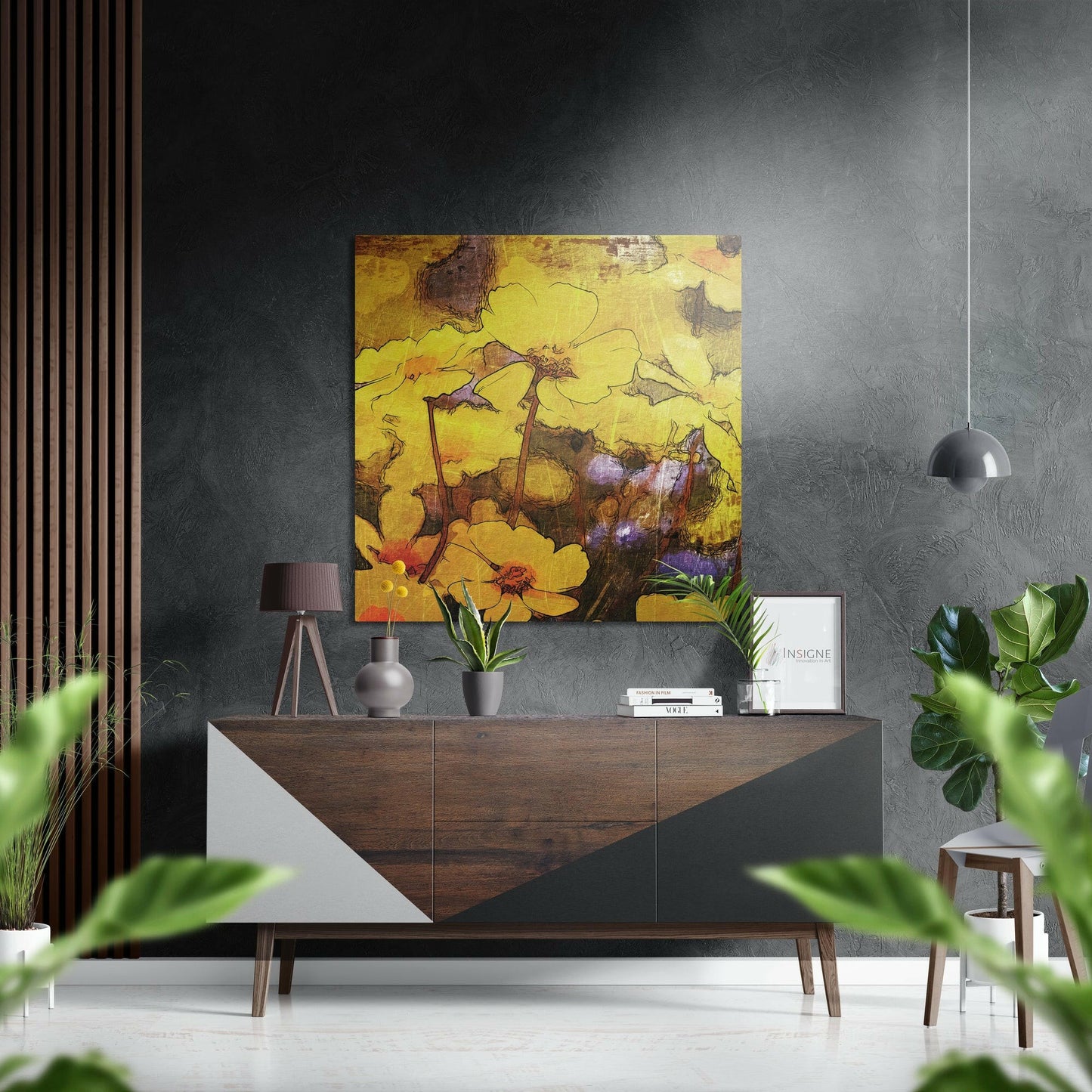 Flowers Brushed Aluminium Dibond Wall Art