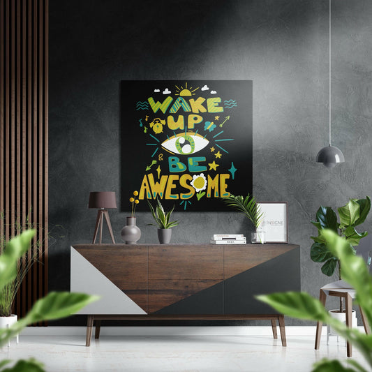 Be Awesome Brushed Aluminium Dibond Wall Art-0