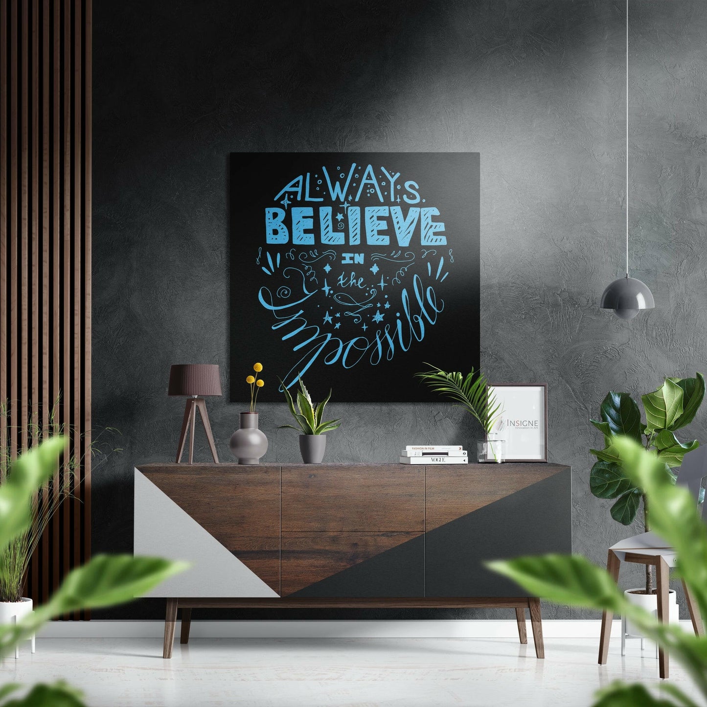 Believe in Impossible Brushed Aluminium Dibond Wall Art