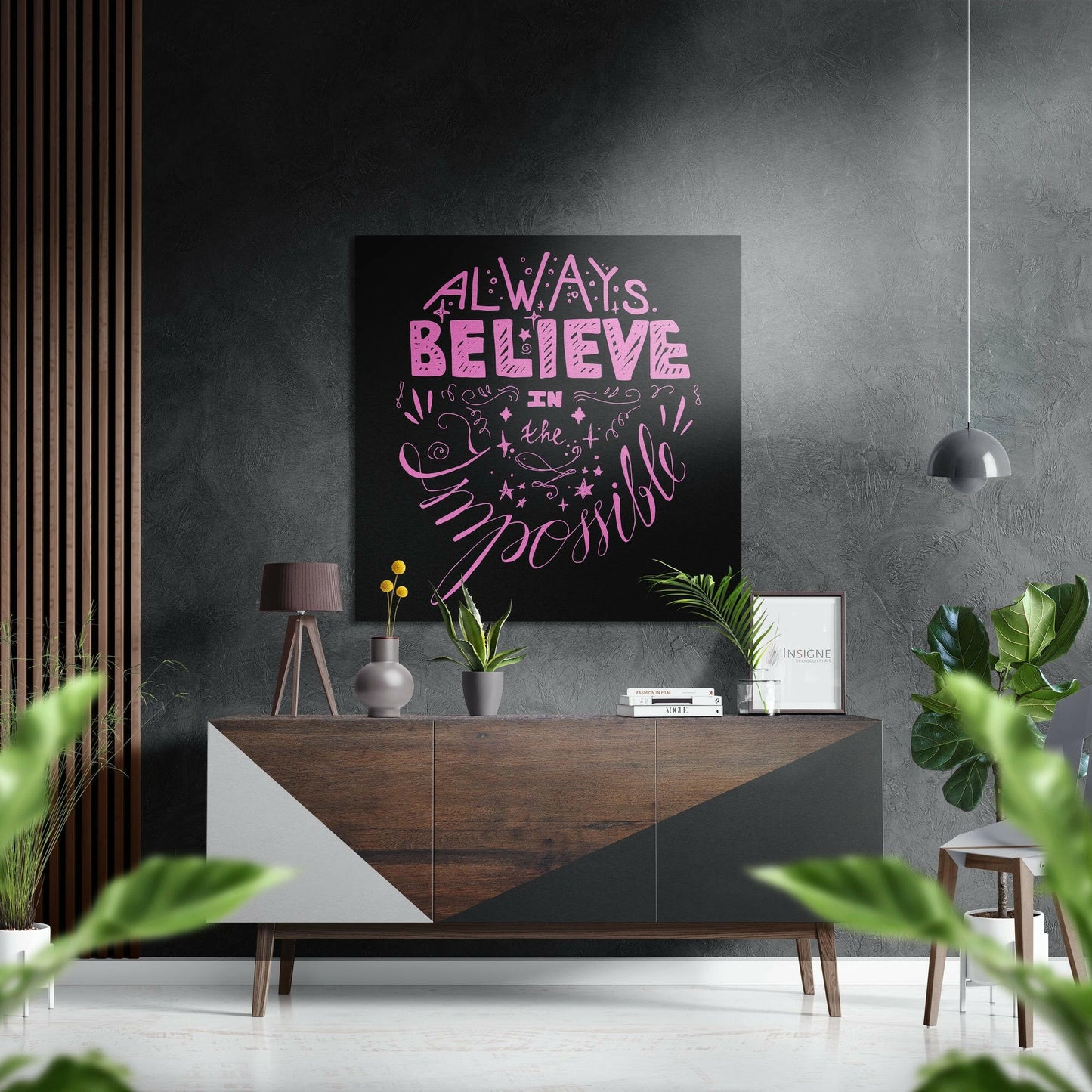 Believe in Impossible Brushed Aluminium Dibond Wall Art