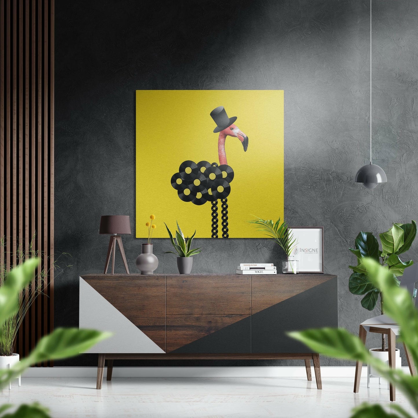 Flamingo Brushed Aluminium Dibond Wall Art