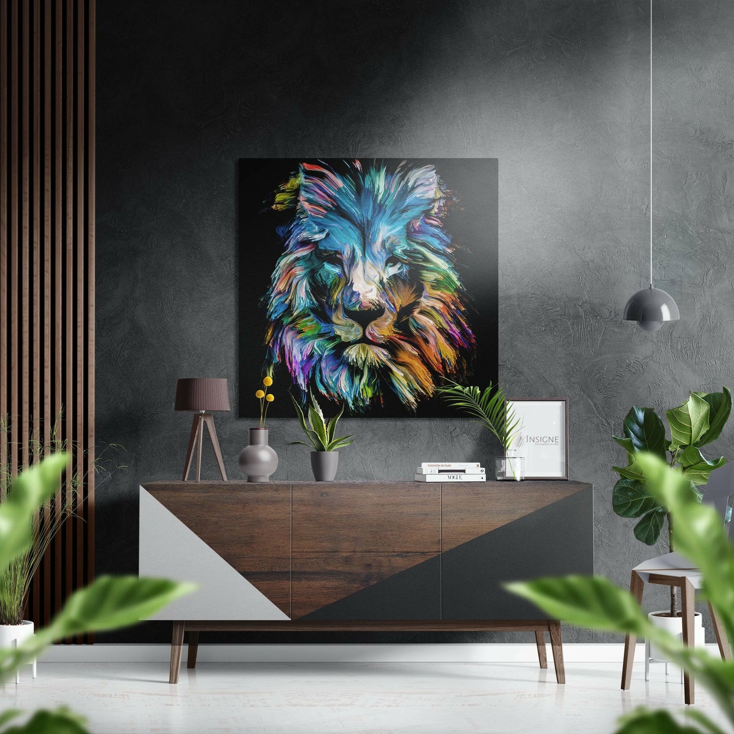Lion Brushed Aluminium Dibond Wall Art