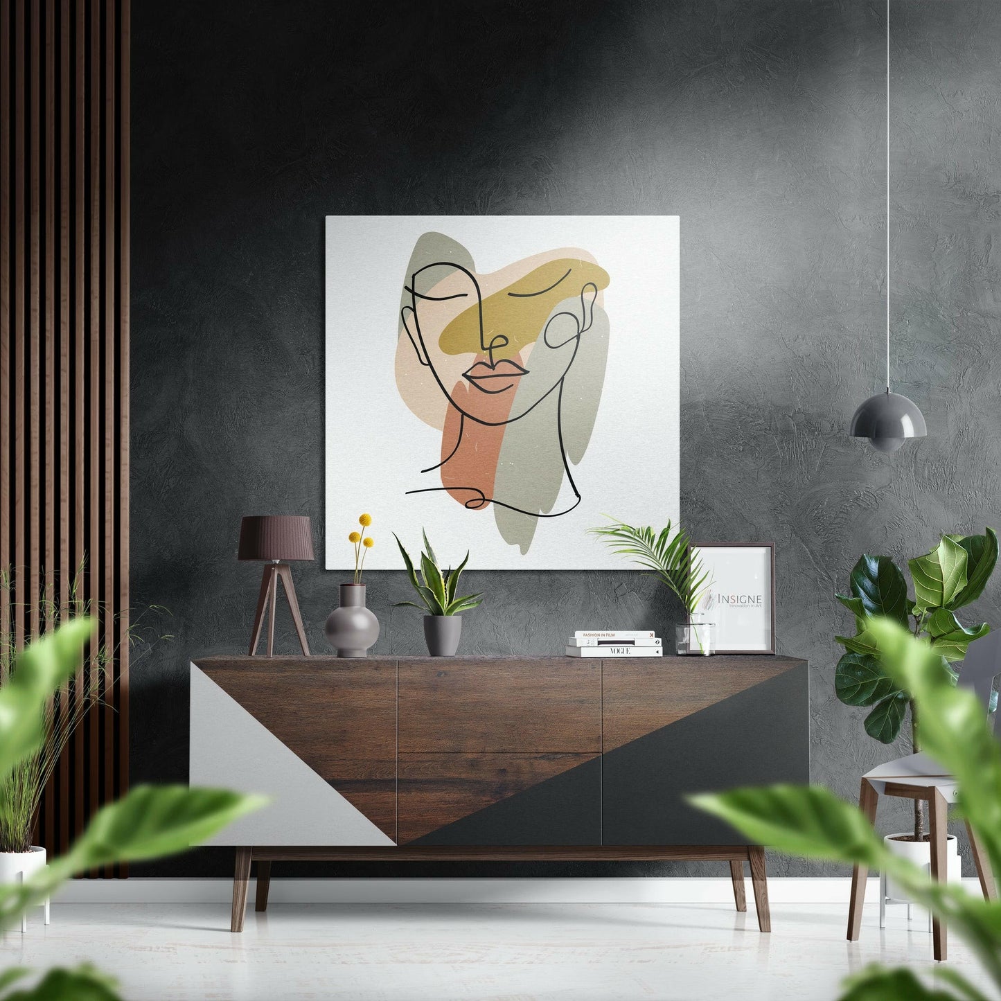 Line Art Brushed Aluminium Dibond Wall Art