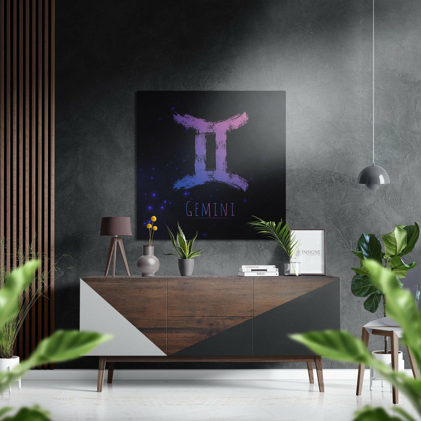 Gemini Brushed Aluminium Dibond Wall Art