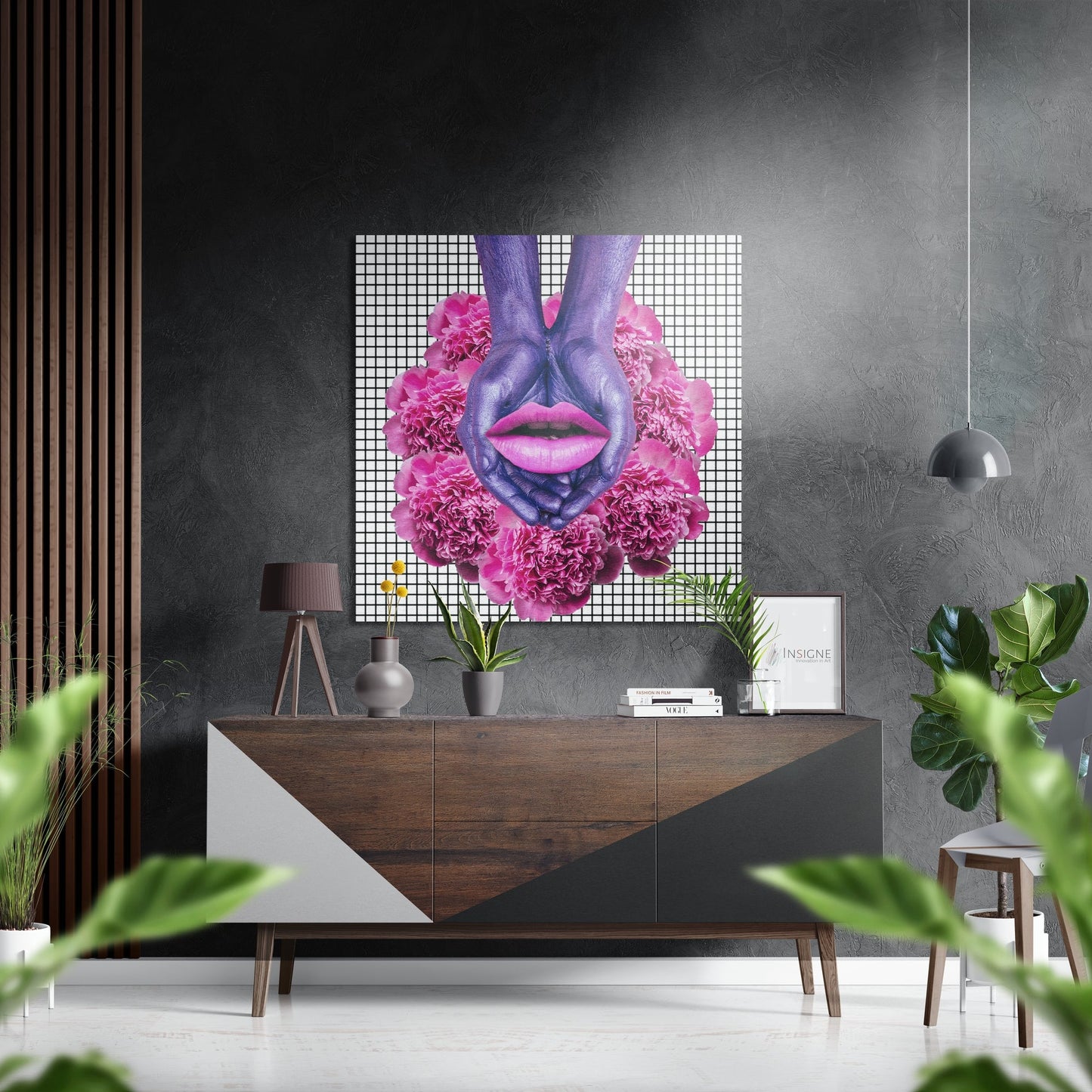 Lips Brushed Aluminium Dibond Wall Art