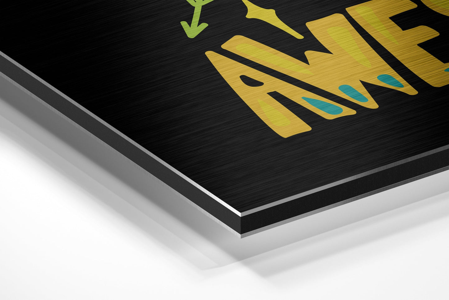 Be Awesome Brushed Aluminium Dibond Wall Art