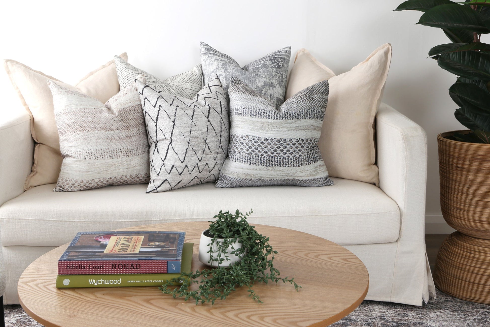 Mojave Lines Desert in Grey Pillow-2