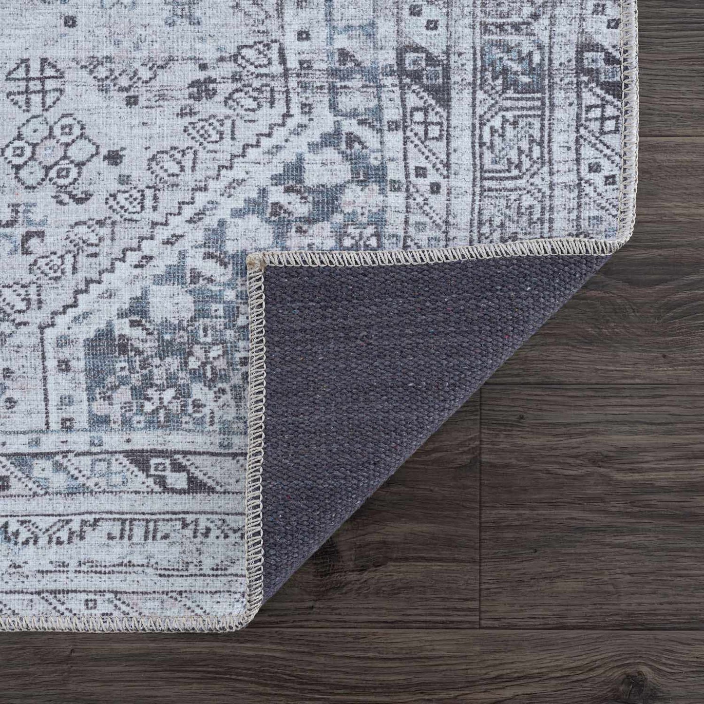 Barny Gray Denim Washable Rug-4