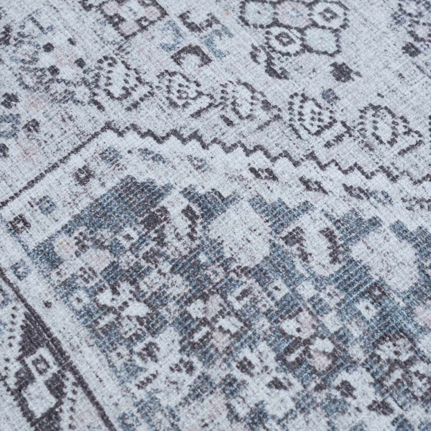 Barny Gray Denim Washable Rug-5