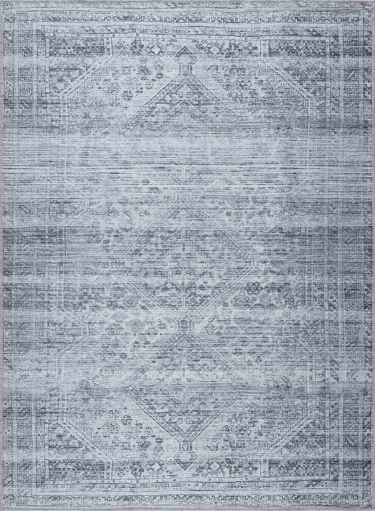 Barny Gray Blue Washable Rug-1