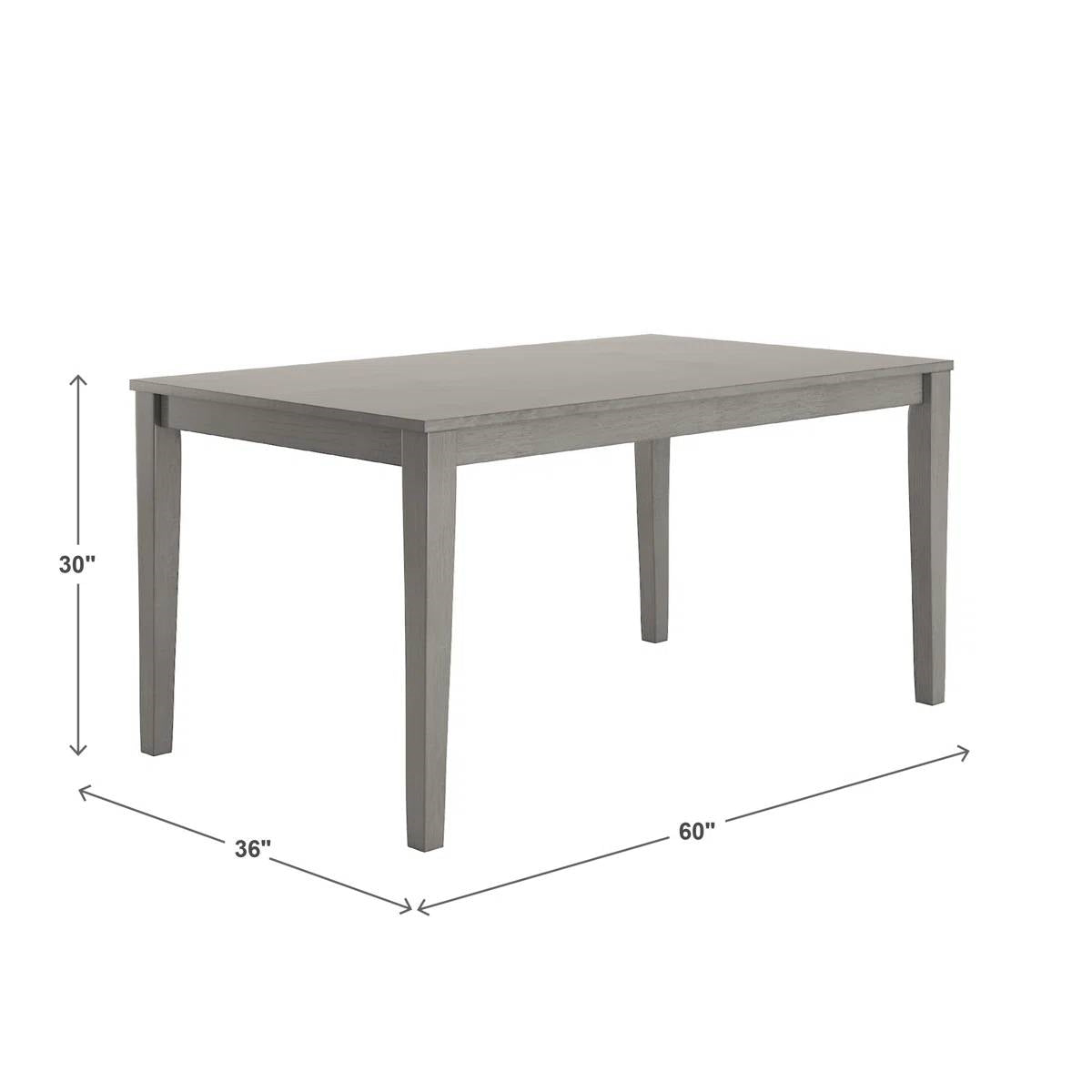 Rectangular 36 x 60 inch Farmhouse Dining Table in Antique Grey Wood Finish-2