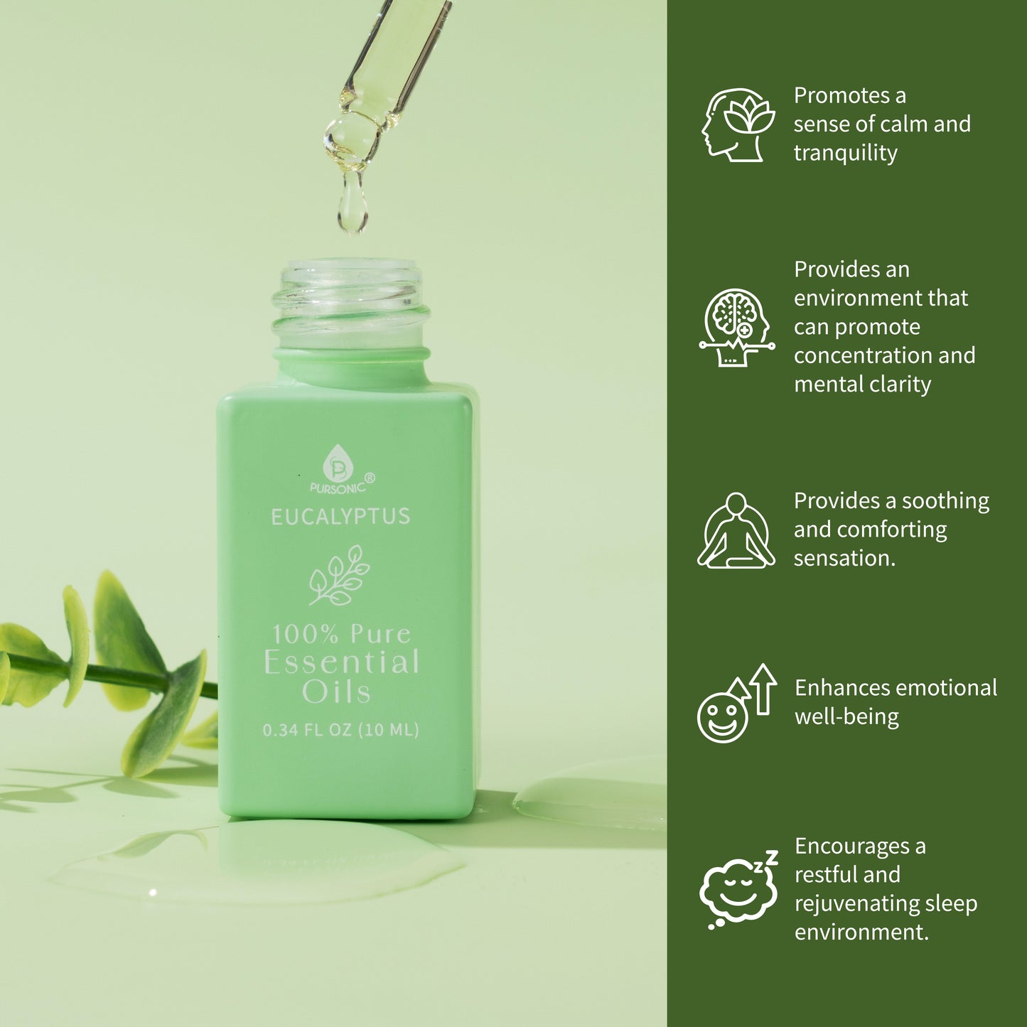 100% Pure Natural Essence Essential Oils – Nature’s Healing Power with Eucalyptus, Frankincense, Lavender, and Peppermint-1