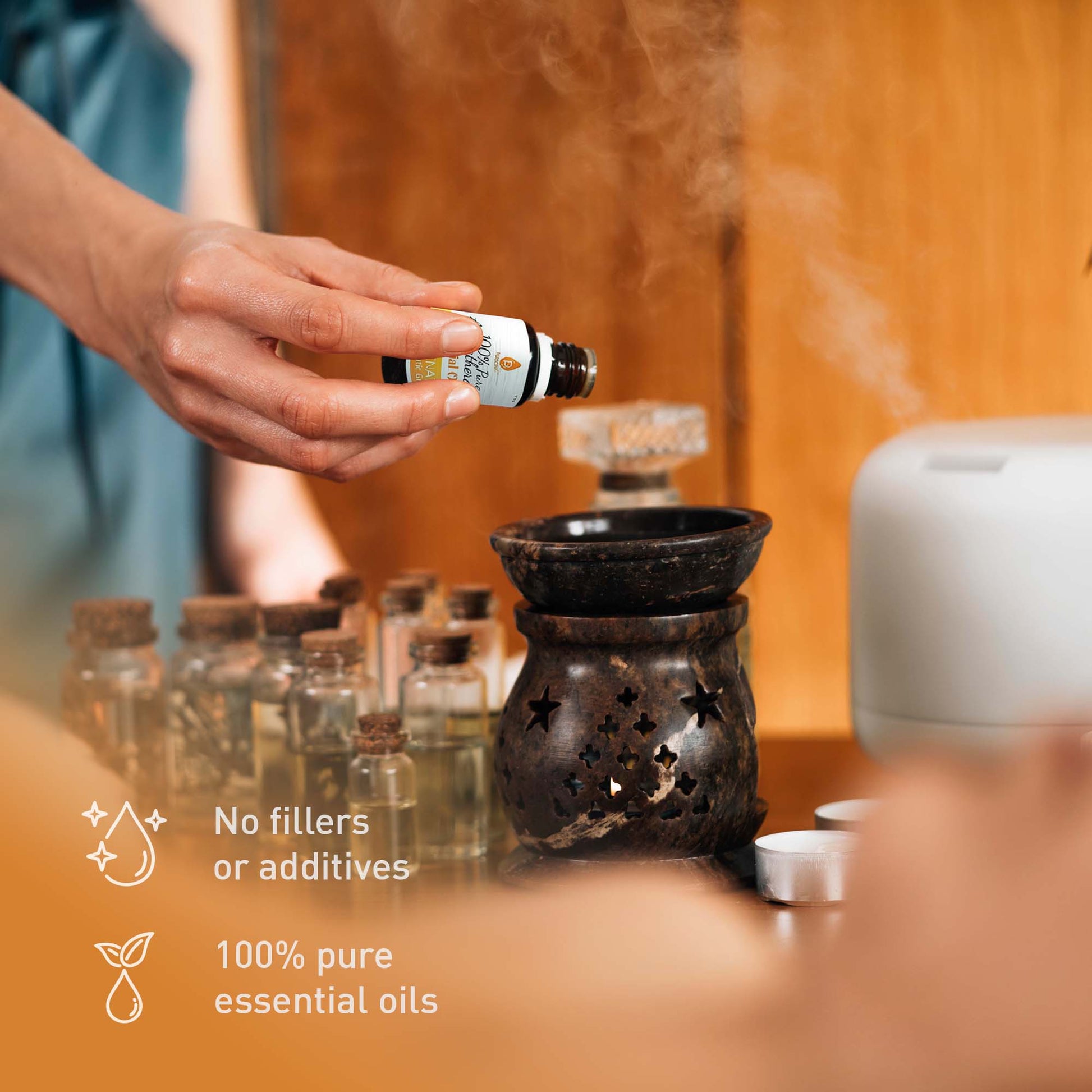 Pursonic Purify & Relax Home Wellness Bundle - True HEPA Air Purifier & 6 Pack of 100% Pure Essential Oils Blends-3
